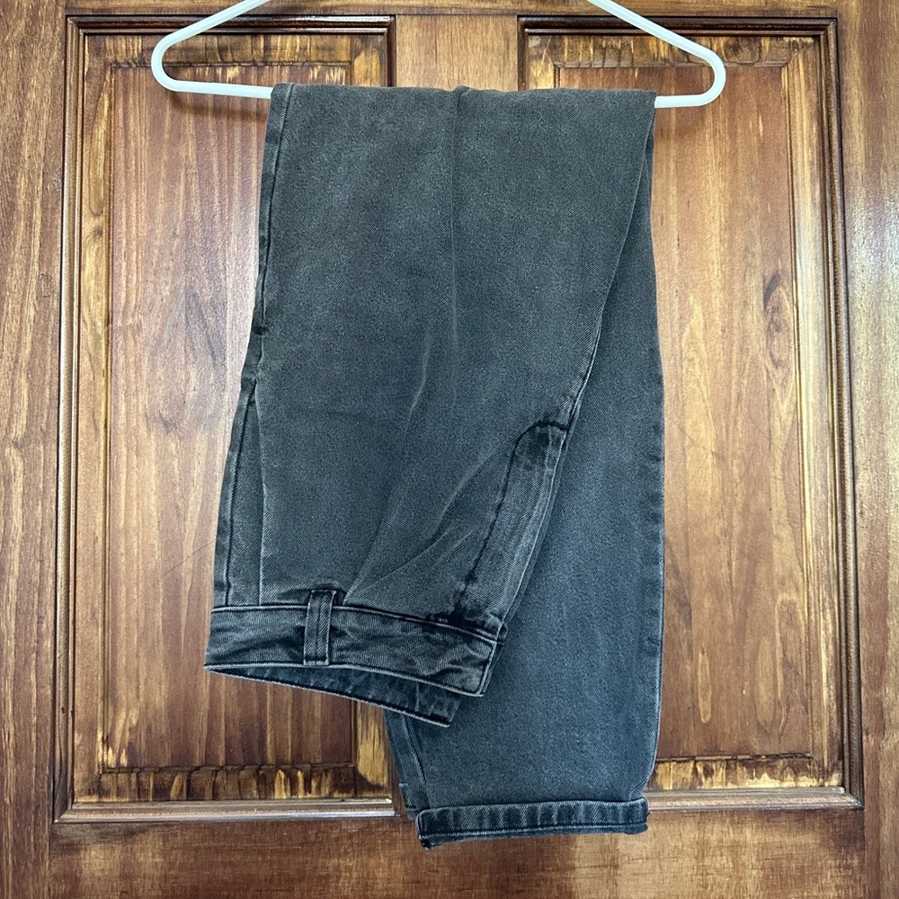 Dark Gray High Waist Baggy Jeans
